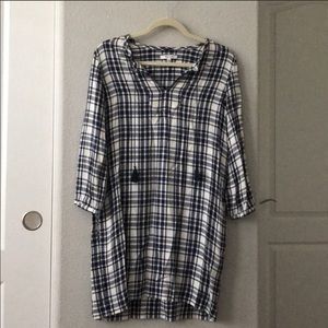 Madewell light flannel tassel dress